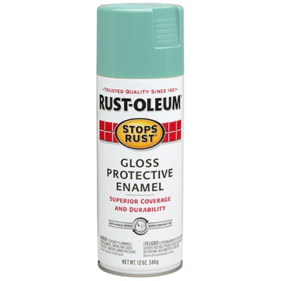 Stops Rust Spray Paint, Gloss  Light Turquoise, 12-oz.