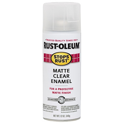 Stops Rust Spray Enamel, Matte, Clear, 12-oz.