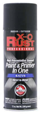 Anti-Rust Enamel Paint & Primer Enamel, Black Satin, 12-oz. Spray