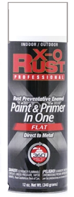Anti-Rust Enamel Paint & Primer, White Flat, 12-oz. Spray