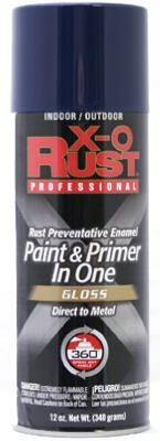 Anti-Rust Enamel Paint & Primer, Blue Gloss, 12-oz. Spray