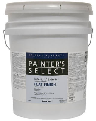 Acrylic Latex Paint, Flat Neutral Base, 5-Gal.