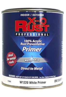 Metal Primer, Water-Base, White, 1-Qt.