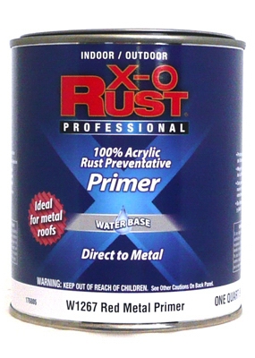 Metal Primer, Water-Base, Red, 1-Qt.