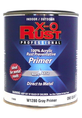 Metal Primer, Water-Base, Gray, 1-Qt.