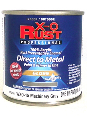 Enamel Paint, Gloss, Machinery Gray, Interior/Exterior, 1/2-Pt.