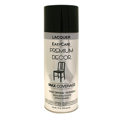 Gloss Lacquer Finish, Black, 12-oz.