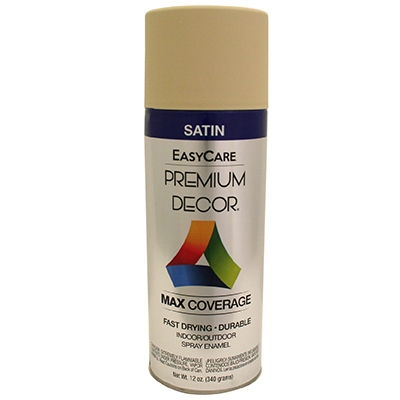 Enamel Spray Paint, Almond Satin, 12-oz.