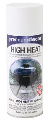 High-Heat Spray Paint, Dull White, 12-oz.