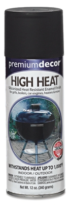 High-Heat Spray Paint, Flat Black, 12-oz.