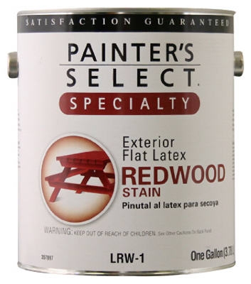 Specialty Flat Latex Stain, Redwood, 1-Gal.