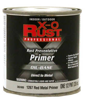 Metal Primer, Oil-Base, Interior/Exterior, Red, .5-Pt.