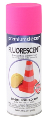 Fluorescent Spray Paint, Interior/Exterior, Electric Pink, 11-oz.