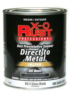 Anti-Rust Oil-Base Enamel, Black Gloss, 1-Qt.