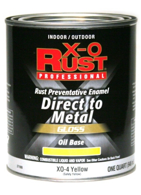 Anti-Rust Oil-Base Enamel, Yellow Gloss, 1-Qt.