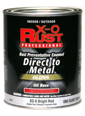 Anti-Rust Oil-Base Enamel, Bright Red Gloss, 1-Qt.
