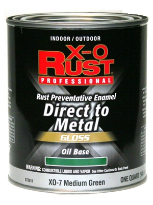 Anti-Rust Oil-Base Enamel, Medium Green Gloss, 1-Qt.