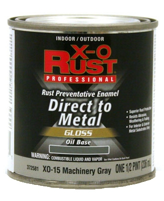 Anti-Rust Oil-Base Enamel, Machinery Gray Gloss, 1/2-Pt.