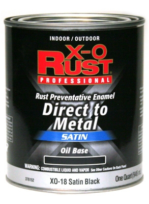 Anti-Rust Oil-Base Enamel, Black Satin, 1-Qt.