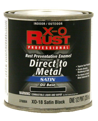 Anti-Rust Oil-Base Enamel, Black Satin, 1/2-Pt.