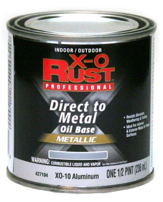 Oil Base Paint, Gloss, Aluminum, Interior/Exterior, 1/2-Pt.