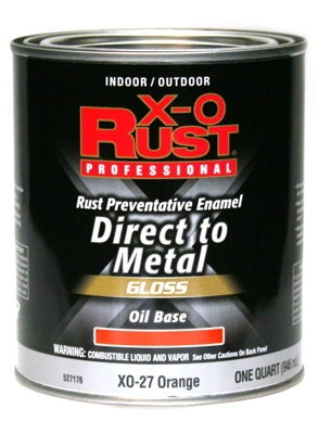 Oil Base Paint, Gloss, Orange, Interior/Exterior, 1-Qt.