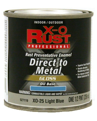 Oil Base Paint, Gloss, Light Blue, Interior/Exterior, 1/2-Pt.