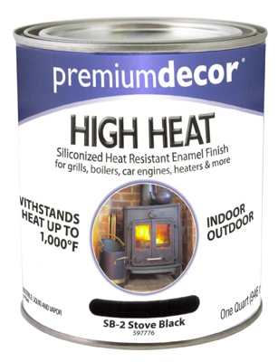 Stove Paint, Black, High Heat, 1-Qt.