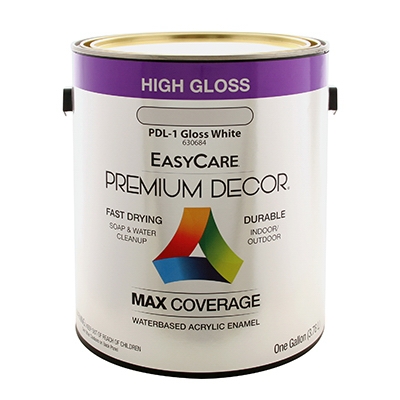 High-Gloss Enamel, Water-Based, White, 1-Gal.