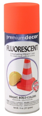 Fluorescent Spray Paint, Interior/Exterior, Blazing Orange, 11-oz.