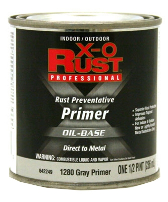 Metal Primer, Oil-Base, Interior/Exterior, Gray, .5-Pt.