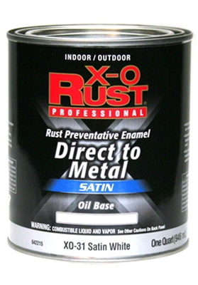 Oil-Base Paint, Satin, White, Interior/Exterior, 1-Qt.