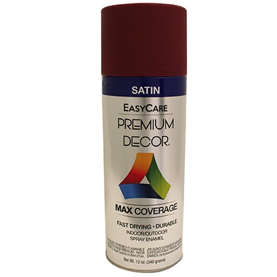 Enamel Spray Paint, Burgundy Satin, 12-oz.
