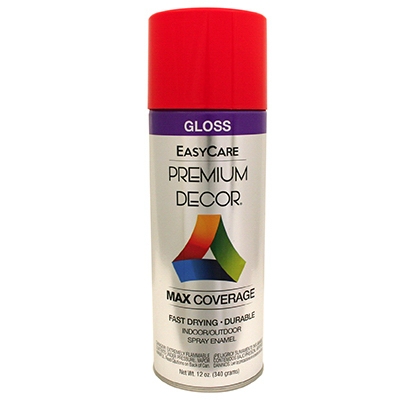 Enamel Spray Paint, Hot Red Gloss, 12-oz.
