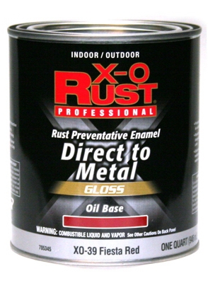 Anti-Rust Oil-Base Enamel, Fiesta Red Gloss, 1-Qt.