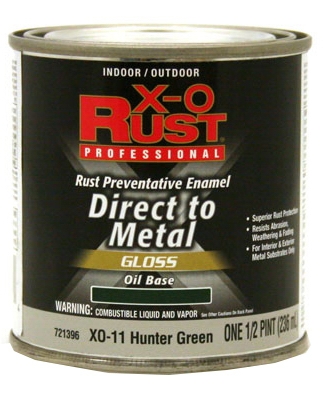 Anti-Rust Oil-Base Enamel, Hunter Green Gloss, 1/2-Pt.