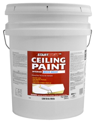 Latex Ceiling Paint, Brite White Flat Latex, 5-Gals.