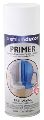 Spray Primer, White, 12-oz.
