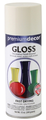 Enamel Spray Paint, Ivory Gloss, 12-oz.