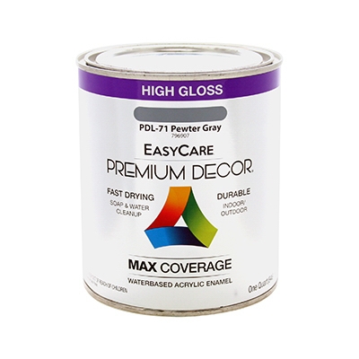 Pewter Gray Gloss Enamel Paint, Qt.