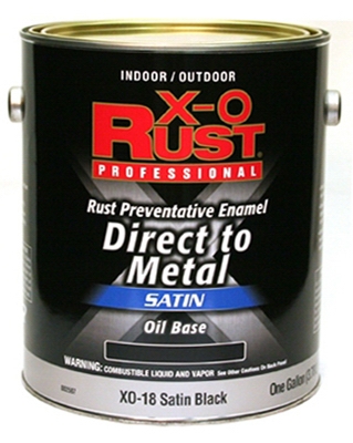 Premium Interior/Exterior Anti-Rust Enamel, Satin Black, Oil-Base, 1-Gal.