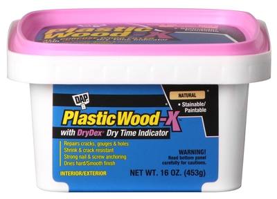 Plastic Wood-X Stainable Wood Filler with DryDex Dry Time Indicator, 16-oz.