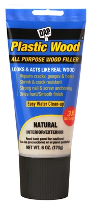 Plastic Wood Latex Wood Filler, Natural, 6-oz. Tube