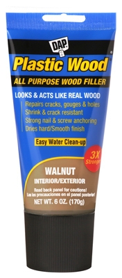 Plastic Wood Latex Wood Filler, Walnut, 6-oz. Tube