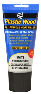 Plastic Wood Latex Wood Filler, White, 6-oz. Tube