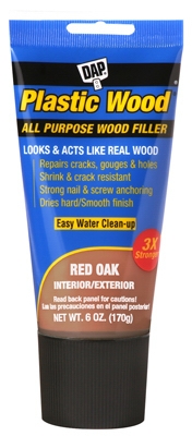 Plastic Wood Latex Wood Filler, Red, 6-oz. Tube