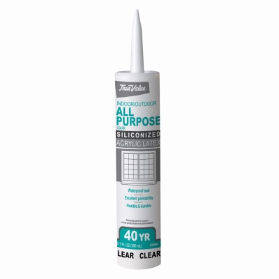 All-Purpose Latex Silicone Caulk, Clear, 10.1-oz.