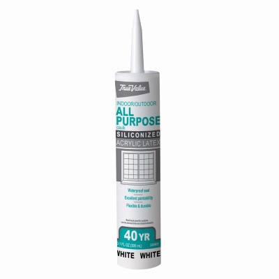 All-Purpose Latex Silicone Caulk, White, 10.1-oz.