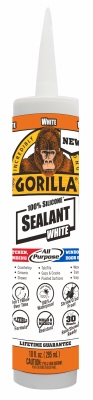 Silicone Sealant Caulk, White, 10-oz.