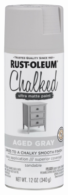 Chalked Spray Paint, Ultra Matte, Aged Gray, 12-oz.